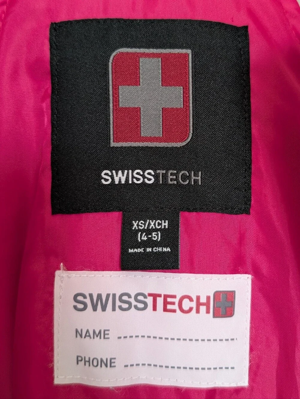 Swiss Tech Hot Pink Kids Snow Bib Overalls Size XS 4-5